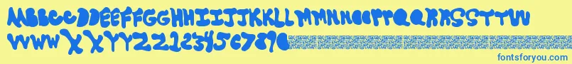 Weitere Informationen zur Goneaway-Schriftart Goneaway-Schriftart – Blaue Schriften auf gelbem Hintergrund