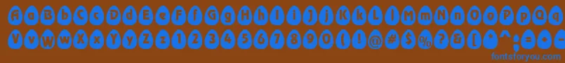 EggsblackBecker-fontti – siniset fontit ruskealla taustalla