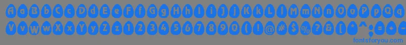 フォントEggsblackBecker – 灰色の背景に青い文字