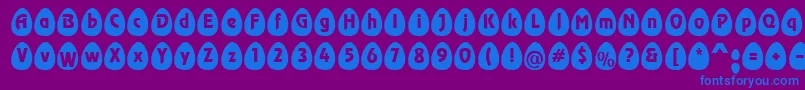 Fonte EggsblackBecker – fontes azuis em um fundo violeta