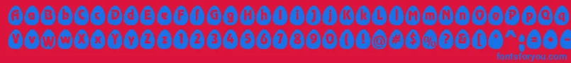 フォントEggsblackBecker – 赤い背景に青い文字