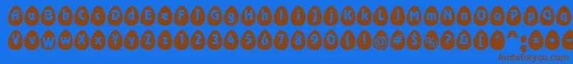Fonte EggsblackBecker – fontes marrons em um fundo azul