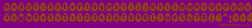 フォントEggsblackBecker – 紫色の背景に茶色のフォント