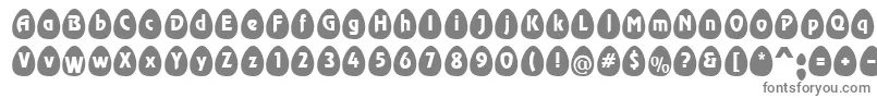 EggsblackBecker-fontti – harmaat kirjasimet valkoisella taustalla