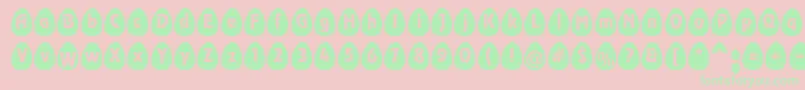 Fonte EggsblackBecker – fontes verdes em um fundo rosa