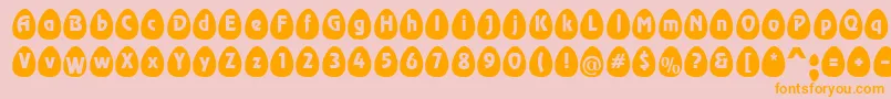 EggsblackBecker-Schriftart – Orangefarbene Schriften auf rosa Hintergrund