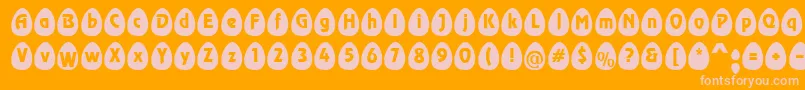 EggsblackBecker-fontti – vaaleanpunaiset fontit oranssilla taustalla