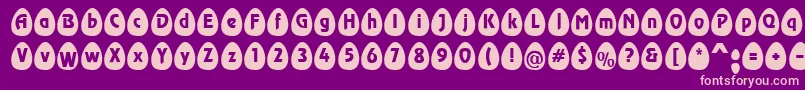EggsblackBecker-fontti – vaaleanpunaiset fontit violetilla taustalla