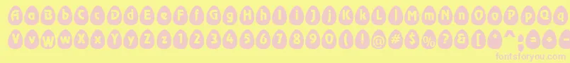 EggsblackBecker-fontti – vaaleanpunaiset fontit keltaisella taustalla