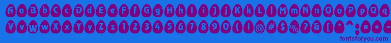 Czcionka EggsblackBecker – fioletowe czcionki na niebieskim tle