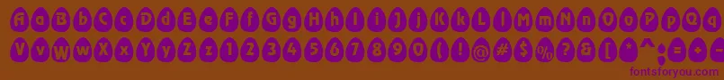 EggsblackBecker-Schriftart – Violette Schriften auf braunem Hintergrund