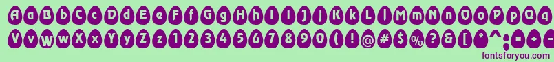 EggsblackBecker-fontti – violetit fontit vihreällä taustalla