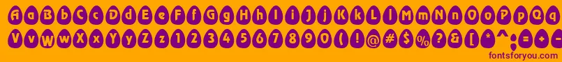 フォントEggsblackBecker – オレンジの背景に紫のフォント