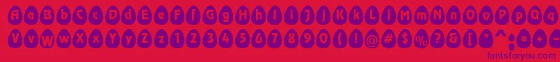 EggsblackBecker-Schriftart – Violette Schriften auf rotem Hintergrund