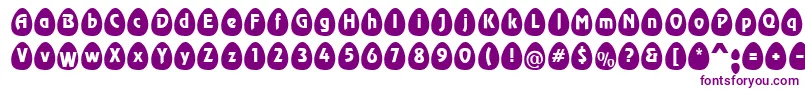 EggsblackBecker-Schriftart – Violette Schriften auf weißem Hintergrund
