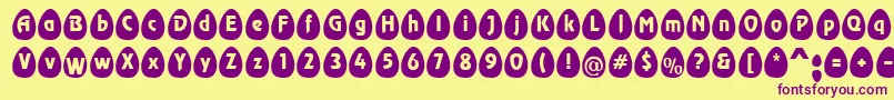 EggsblackBecker-fontti – violetit fontit keltaisella taustalla