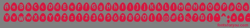 EggsblackBecker-Schriftart – Rote Schriften auf grauem Hintergrund