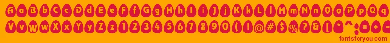 EggsblackBecker Font – Red Fonts on Orange Background