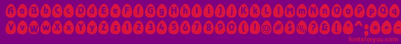 EggsblackBecker-fontti – punaiset fontit violetilla taustalla