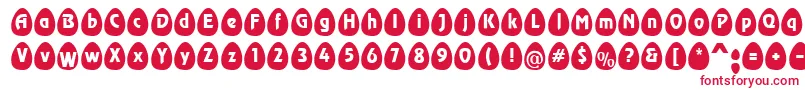フォントEggsblackBecker – 白い背景に赤い文字