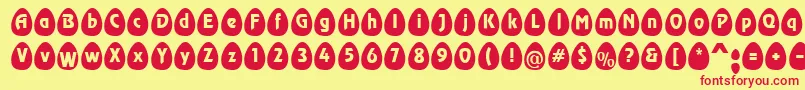 EggsblackBecker-fontti – punaiset fontit keltaisella taustalla