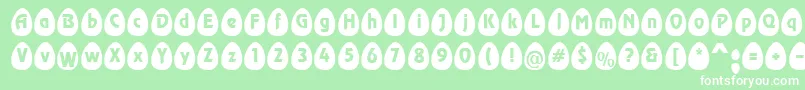 EggsblackBecker-fontti – valkoiset fontit vihreällä taustalla