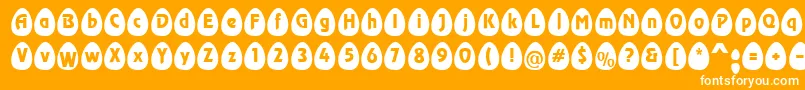 EggsblackBecker-fontti – valkoiset fontit oranssilla taustalla