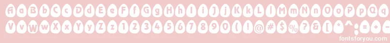 EggsblackBecker-Schriftart – Weiße Schriften auf rosa Hintergrund