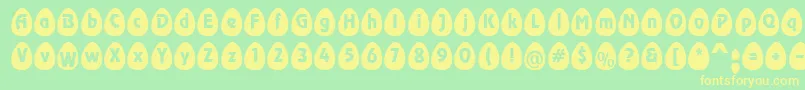 EggsblackBecker-fontti – keltaiset fontit vihreällä taustalla