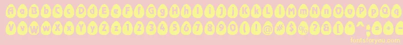 Fonte EggsblackBecker – fontes amarelas em um fundo rosa