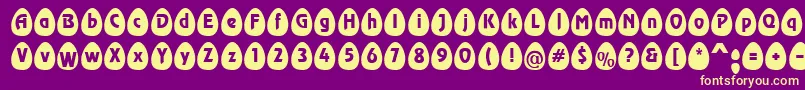 EggsblackBecker-fontti – keltaiset fontit violetilla taustalla