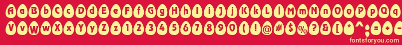 EggsblackBecker-fontti – keltaiset fontit punaisella taustalla