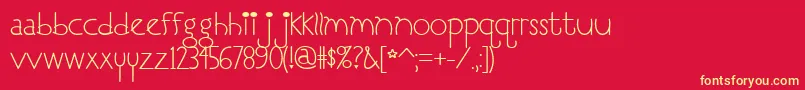 フォントILoveYouMonkey – 黄色の文字、赤い背景