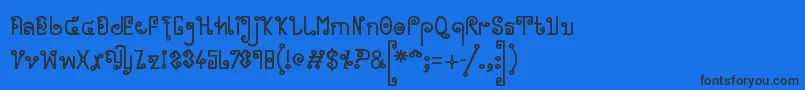 Cyclin ffy Font – Black Fonts on Blue Background