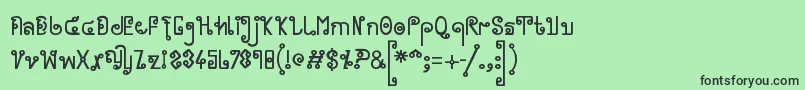 フォントCyclin ffy – 緑の背景に黒い文字