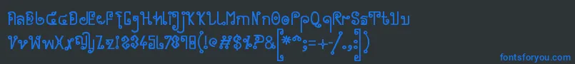 フォントCyclin ffy – 黒い背景に青い文字