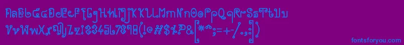 フォントCyclin ffy – 紫色の背景に青い文字