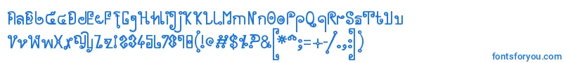 フォントCyclin ffy – 白い背景に青い文字