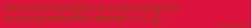 Więcej informacji o czcionce Cyclin ffy Czcionka Cyclin ffy – brązowe czcionki na czerwonym tle