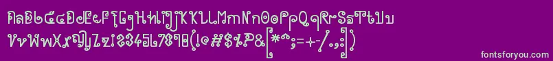 フォントCyclin ffy – 紫の背景に緑のフォント