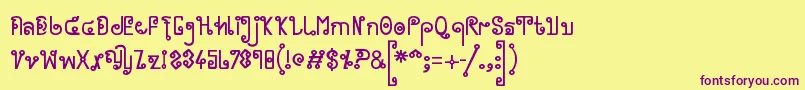 Cyclin ffy-Schriftart – Violette Schriften auf gelbem Hintergrund