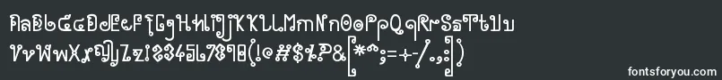 Шрифт Cyclin ffy – белые шрифты на чёрном фоне