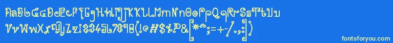 Cyclin ffy-fontti – keltaiset fontit sinisellä taustalla
