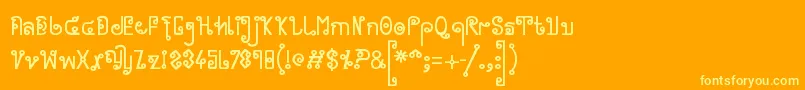 Cyclin ffy-Schriftart – Gelbe Schriften auf orangefarbenem Hintergrund