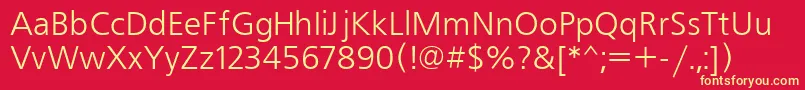 Frs45 Font – Yellow Fonts on Red Background