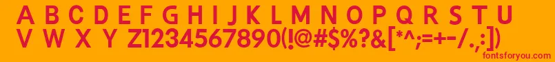 Vertexio Font – Red Fonts on Orange Background