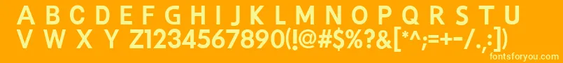 Vertexio Font – Yellow Fonts on Orange Background