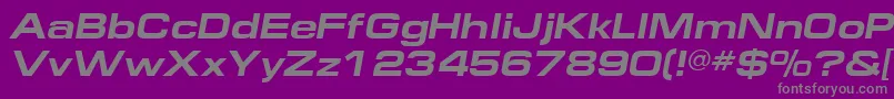 フォントEuropeextBoldItalic – 紫の背景に灰色の文字