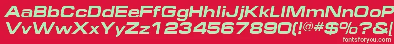 EuropeextBoldItalic-Schriftart – Grüne Schriften auf rotem Hintergrund