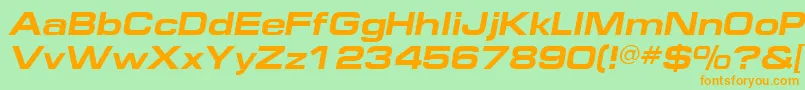 EuropeextBoldItalic Font – Orange Fonts on Green Background